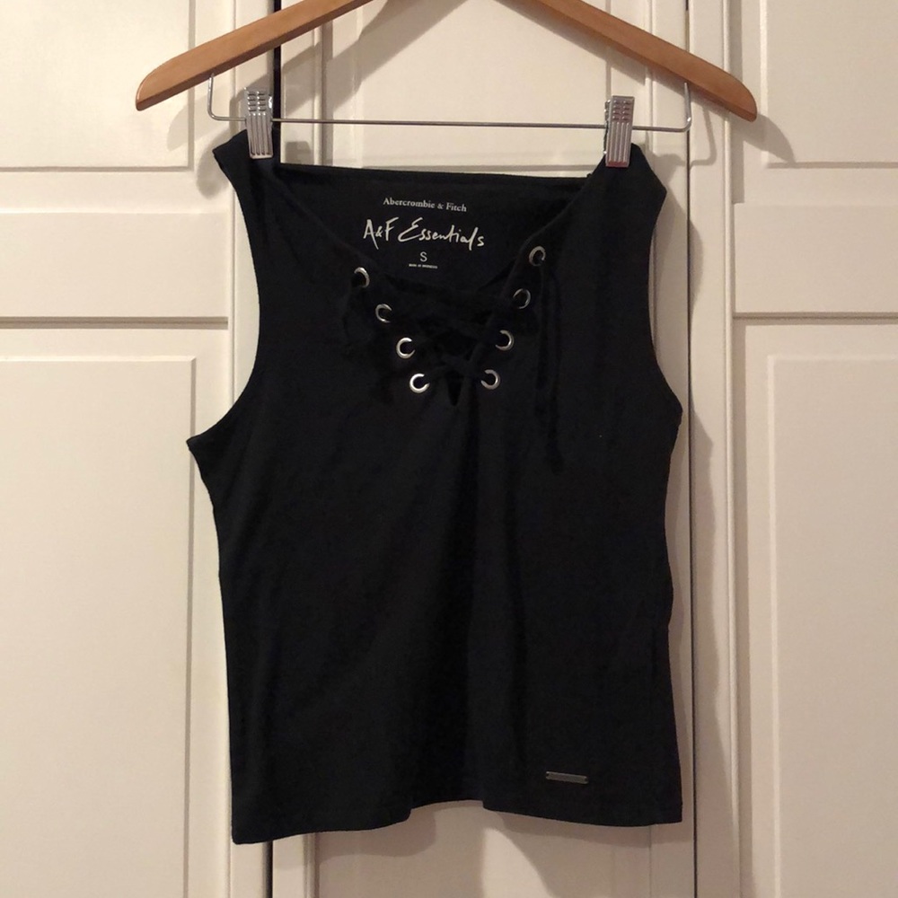 Black Lace Up Tank